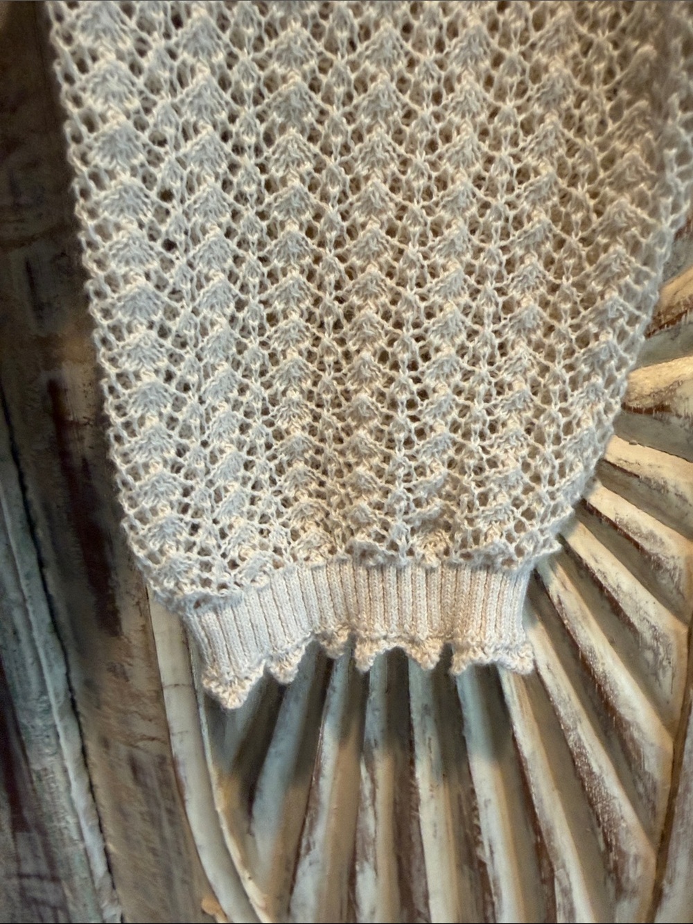 NWOT GAPxDOEN Linen-Blend Pointelle Cardigan  /Chino Beige, XL/ - Picture 5 of 12